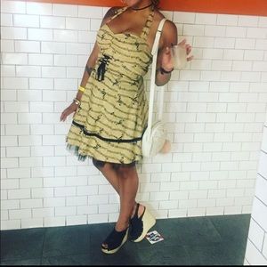 Hot topic music print rockabilly halter top dress